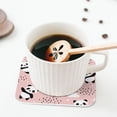 thumbnail image 5 of Pofeuu Panda Print Coasters for Drinks, 4Pack PU Leather Coasters, Bar Drink Coasters for Tabletop Protection, Furniture from Damage-Square, 5 of 6