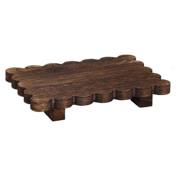 JROCHE Countertop Risers Shelf with Rustics Grains Finish, Raised Display Stand for Vanity Organization, Desktop Storage, and Shelf-Top Decoration