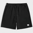 thumbnail image 2 of RYDCOT Mens Athletic Gym Sweat Shorts 5.5" Elastic Waist Casual Pajama Pocket Jogger Men Workout Short Pants Black, 2 of 7