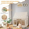 thumbnail image 3 of OLAKIDS Kids Play Tent with Washable Mat Star Light Windows, Anti-Trip Large Playhouse Toys for Children Boys Girls, Indoor Outdoor Princess Tents Castle for Toddlers (Beige), 3 of 9