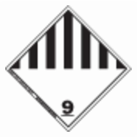 DOT Container Label, (Misc. Hazardous Materials) 9, Vinyl, 4" W, 4" H