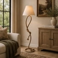 thumbnail image 3 of DecMode 63" Twisted Rope Brown Floor Lamp with Cream Fabric Shade, 3 of 17