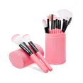 thumbnail image 1 of Juegos de pinceles de maquillaje: 12 piezas de pinceles de maquillaje para base, sombra de ojos, cejas, delineador de ojos, rubor en polvo, rosa oscuro, 1 of 5
