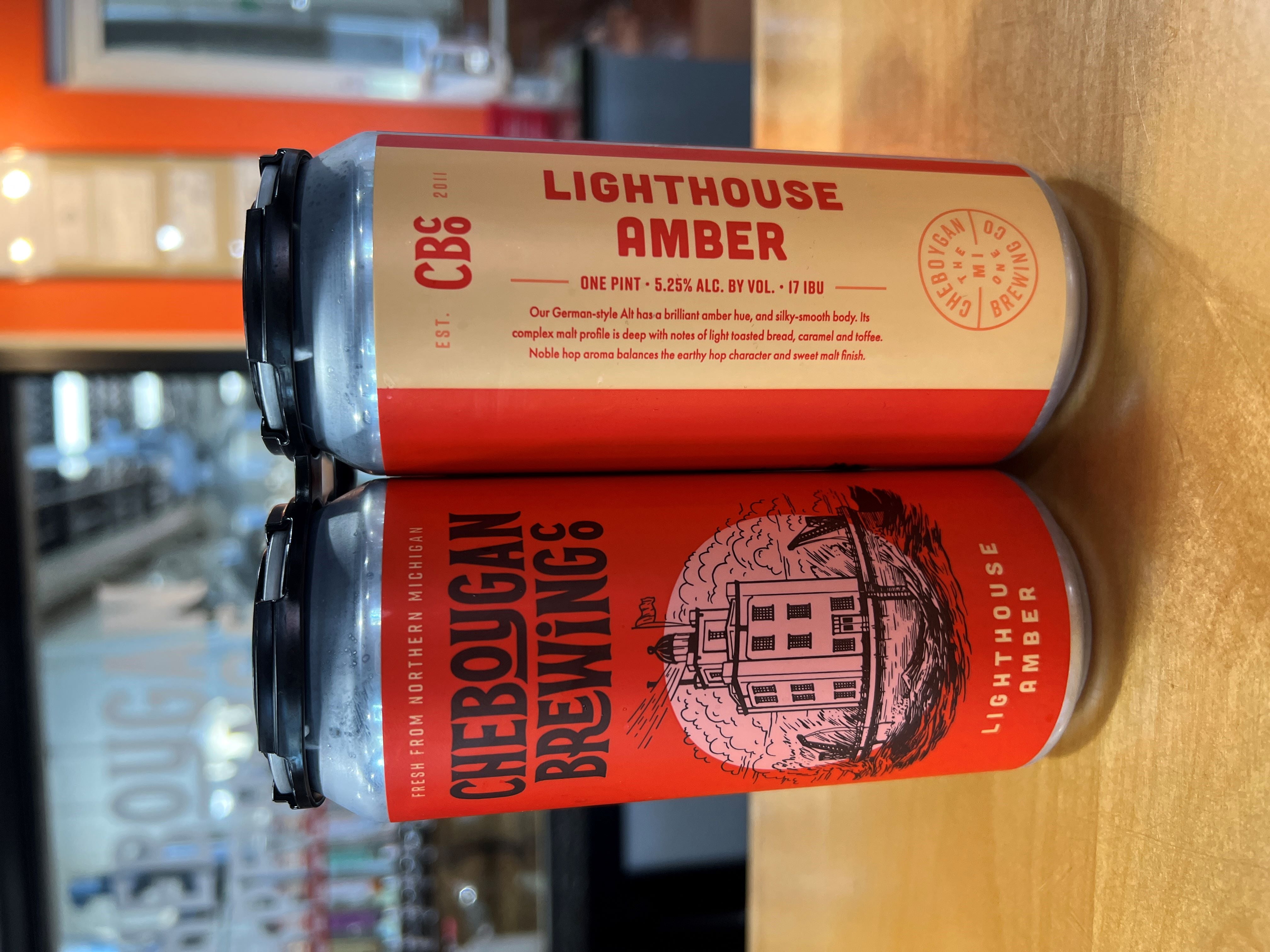 Cheboygan Brewing Company Lighthouse Amber Ale Beer, 4 Pack, 16 fl oz Cans