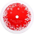 thumbnail image 3 of Christmas Tree Skirt, 48 inch Red Snowflake Tree Skirt with Withe Plush Faux Fur Edge for Christmas Decorations, Rustic Xmas Tree Holiday Decorations, 3 of 7