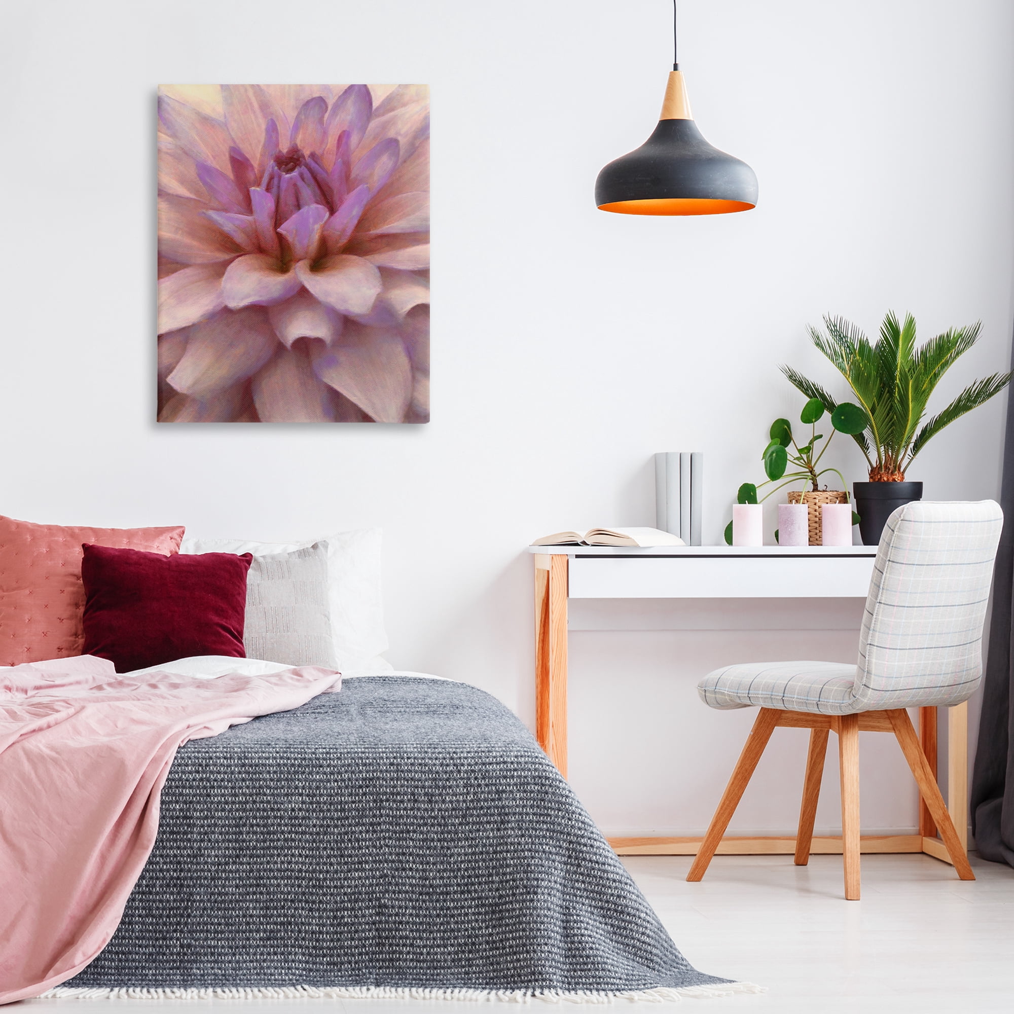 Stupell Industries Purple Dahlia Petals Botanical & Floral Painting Gallery Wrapped Canvas Art Print Wall Art, 30 x 40