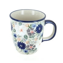 Blue Rose Polish Pottery Carnival Coffee Mug