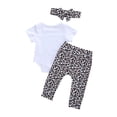 thumbnail image 7 of Qiylii Baby Girls Clothes Set, Letter Bodysuit+Leopard Trousers+Headband, 7 of 7