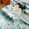 thumbnail image 5 of Manfei Wetsern Farmhouse Adult Twin Bedding Sets 7-Piece, Green Landsacpe Bedding Comforter Set, Rustic Nature Scenery Reversible Sheet Sets, Lightweight Room Decor, 5 of 8