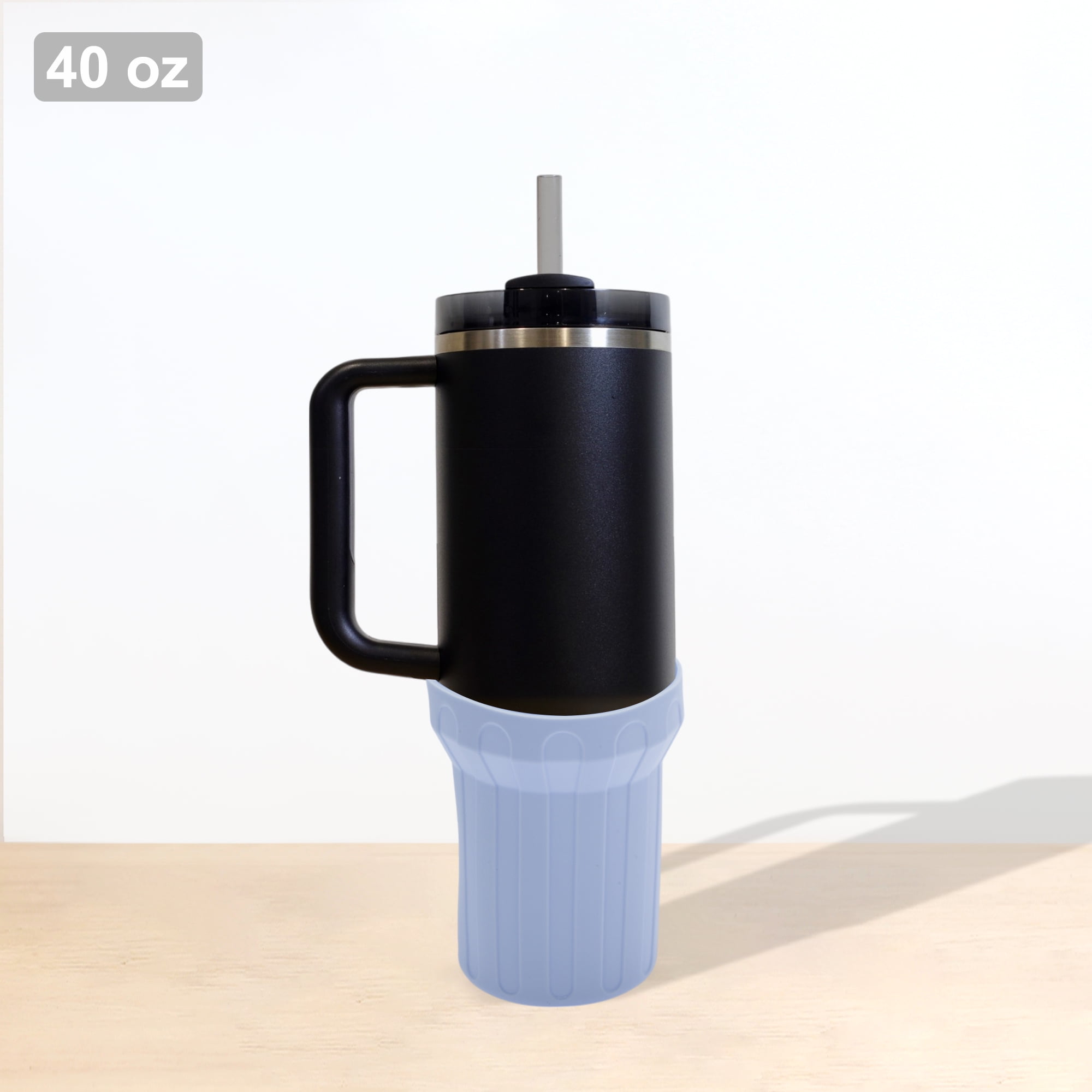 Unique Bargains 1Pc Protective Vertical Pattern Water Bottle Boot Light Blue