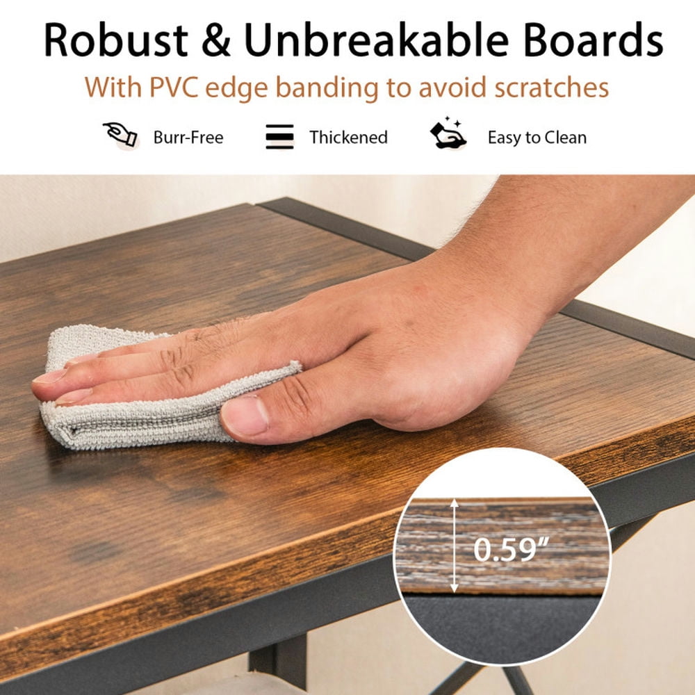 Demi Bonn 9 Cubes Bookshelf with Carbon Steel Frame for Home Office, Free Standing Ladder Bookcase, Brown