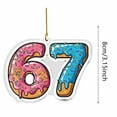 thumbnail image 3 of Pink Donut Number 67 Ornament, 3.15 Inch Acrylic Melting Sprinkles Glaze Pendant, Cute Sweet Food 67th Birthday Decoration, Funny Novelty Car Mirror Charm Gift for Women Mom Friends, 3 of 6