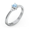 thumbnail image 3 of Birthstone Heart Ring with Shoulder Accents - Blue Topaz (December), 3 of 4