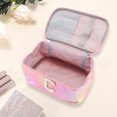 thumbnail image 2 of 1 Pc Bolsa de Maquillaje de Letras Cuadradas para Mujeres para Vacaciones y Actividades al Aire Libre Rosa PU, 2 of 3