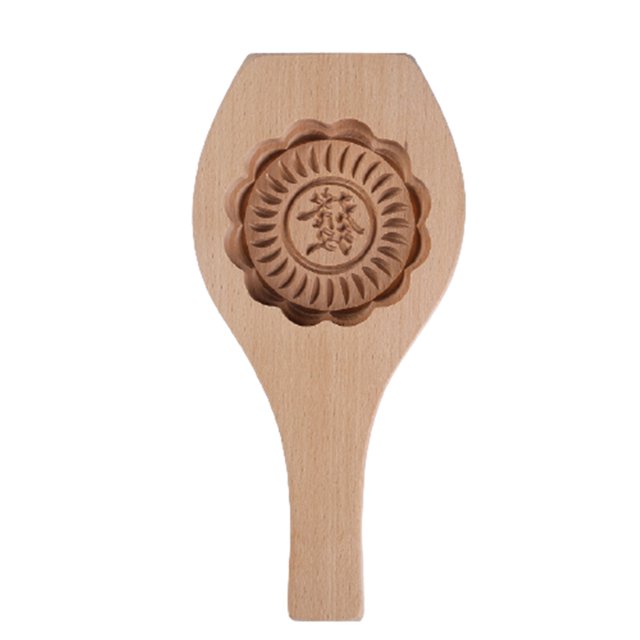 CAROOTU Carved Wooden Mooncake Cookie Stencils DIY Gingerbread Template Practical Kitchen Baking Tools Easy Operation New