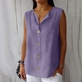 thumbnail image 2 of GUACER Sleeveless Blouses for Women Fashion Round Neck Button Loose Fit Tank Tops, 2 of 5