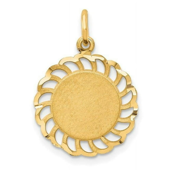Finest Gold 10K Yellow Gold Circle with Filigree Edges Charm