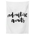 thumbnail image 3 of Ambesonne Adventure Tablecloth Rectangular Table Cover, Life Travel Journey, 60"x84", Black White, 3 of 4