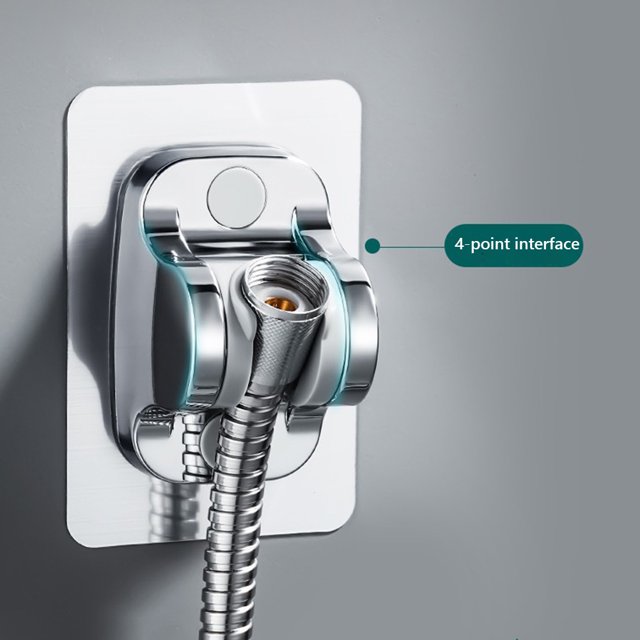 Soporte para cabezal de ducha sin perforaciones Montaje de ducha Accesorios impermeables para el hogar (Plata) Hugtrwg Libre de BPA