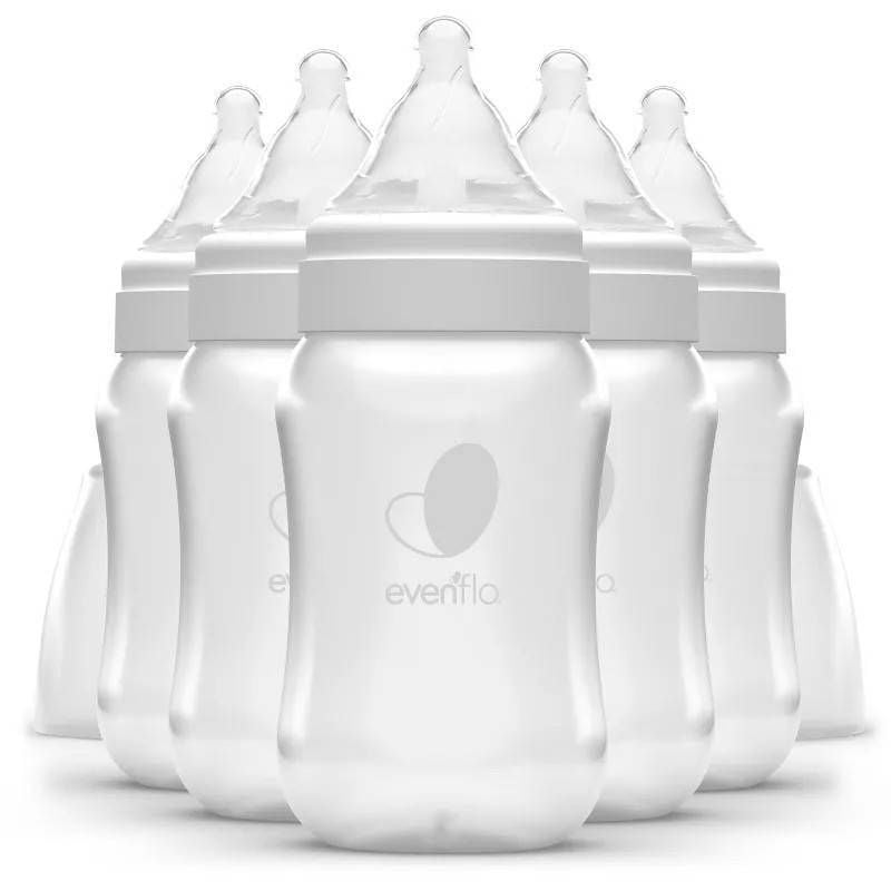 5oz Baby Bottles 6-Pack with BPA-Free Material, Wide-Neck Anti-Colic Design and Soft Silicone Nipples for Newborn Feeding, Easy-Clean Lightweight Bottles for Everyday Baby Care Use