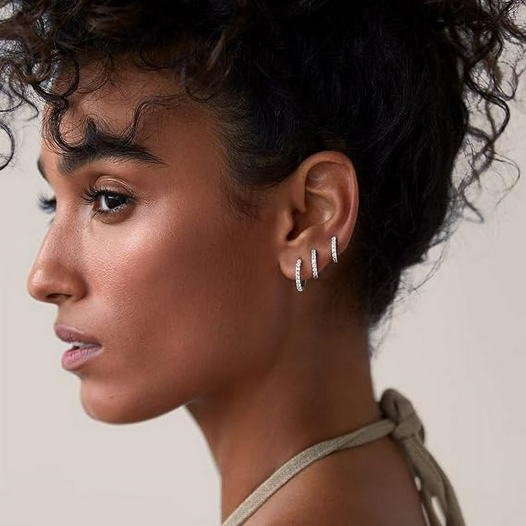 Sterling silver 2024 triple earring set