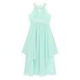 thumbnail image 4 of Eandarui Flower Girl Halter Chiffon Long Dress Junior Wedding Bridesmaid Dress Pageant Birthday Dance Mint Green 12, 4 of 6