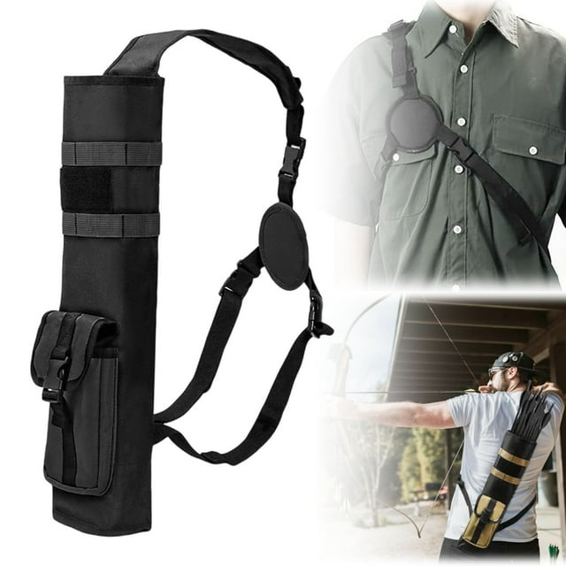 Archery Quiver Back and Hip Quivers Adjustable Arrow Backpack Bag Holder Side Hip Arrows Bag for Compound Recurve Bow Practice Target Hunting