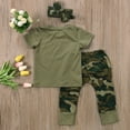 thumbnail image 2 of Qiylii Baby Boys Girls Outfits, Short Sleeve T-shirt+Camouflage Pants+Headband, 2 of 3