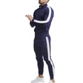 thumbnail image 1 of MAWCLOS Mens Tracksuit Long Sleeve Sweatsuits Zip Up 2 Piece Jogging Set Active Running Stand Collar Sweatshirt And Sweatpants Navy Blue S, 1 of 4
