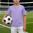 thumbnail image 2 of CHEEREAM Soccer Jersey For Boys Sportswear Short Sleeve V-Neck Tops Summer Mesh Quick Dry Athletic Blouse For Kids Active, 2 of 8