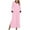 Pink, variant on SwiftWear Women's Cozy Soft Long Sleeve V-Neck Color-Block Pocket Side Slit Long Maxi Pajama Dress – Comfortable Sleepwear & Lounge Wear​