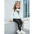thumbnail image 4 of Kiijoy Big Girls Outfits Leopard Heart Print Sweatshirt with Leggings Set, Sizes 9-10, 4 of 5