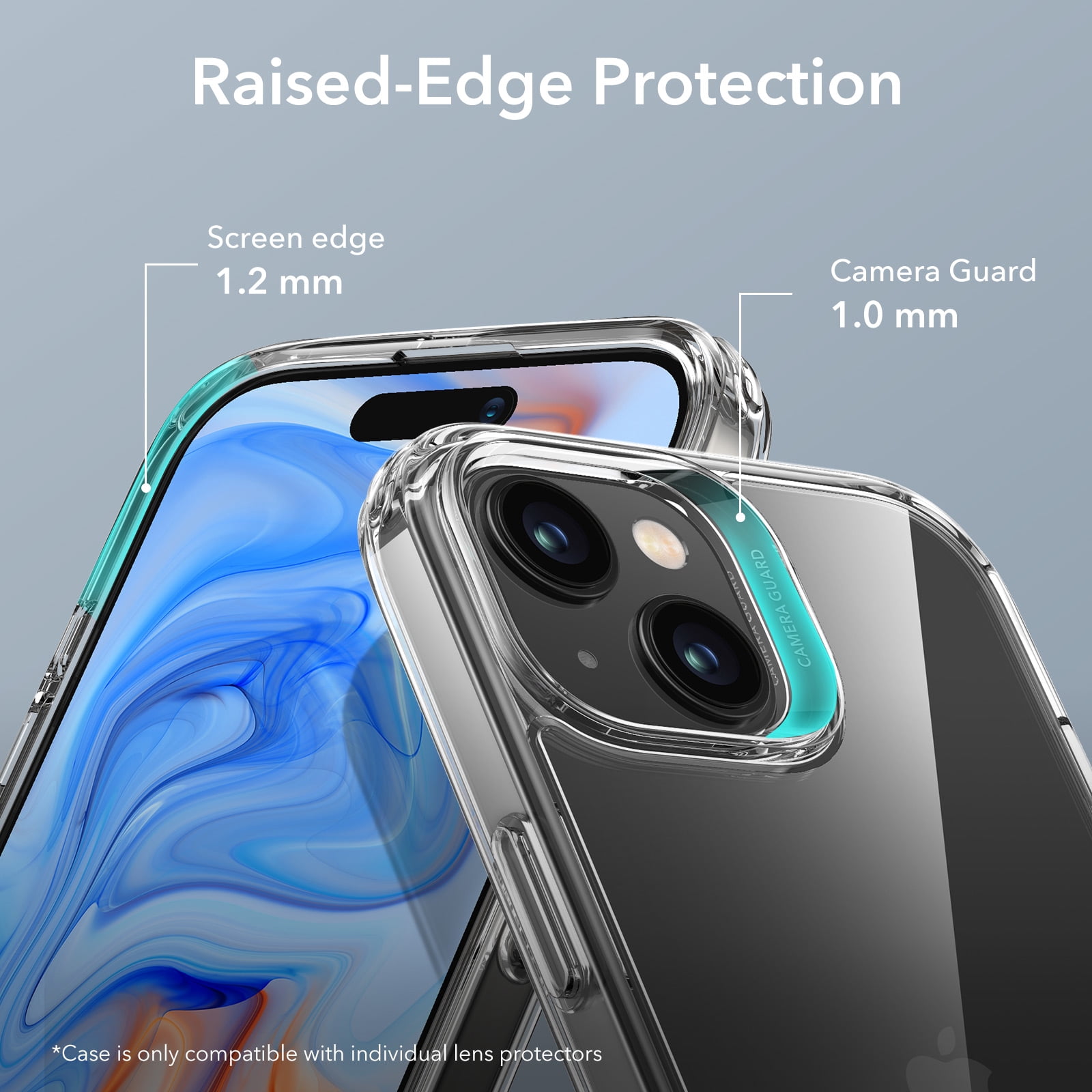 ESR Metal Kickstand Case for iPhone 15 Case 2023, Patented Two-Way Stand Reinforced Drop Protection Slim Flexible Back Cover, Clear