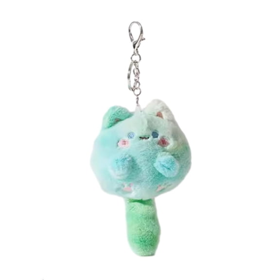 Yammee Lovely Cat Squeaking Pendant Creative Bag Charm Keychain Stuffed Animal Keyrings Plush Key Rings Handmade Jewelry
