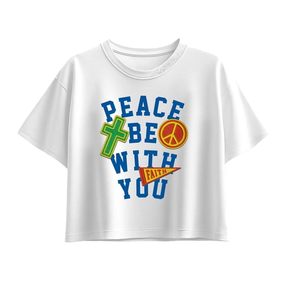 Instant Message - Peace Be With You Short Sleeve Boxy Graphic T-Shirt