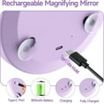 thumbnail image 4 of HUGFEGWE Travel Magnifying Mirror with Light 10X, 4inch Rechargeable Lighted Compact Pocket Makeup Mirror with Suction Cups AZ824-25215, 4 of 7