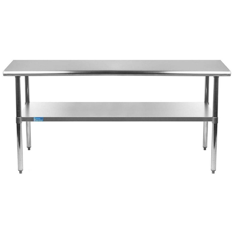 14” x 72” Stainless Steel Work Table with Undershelf Food Prep NSF