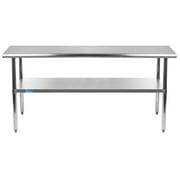 14” x 72” Stainless Steel Work Table with Undershelf | Food Prep NSF | Utility Work Station |