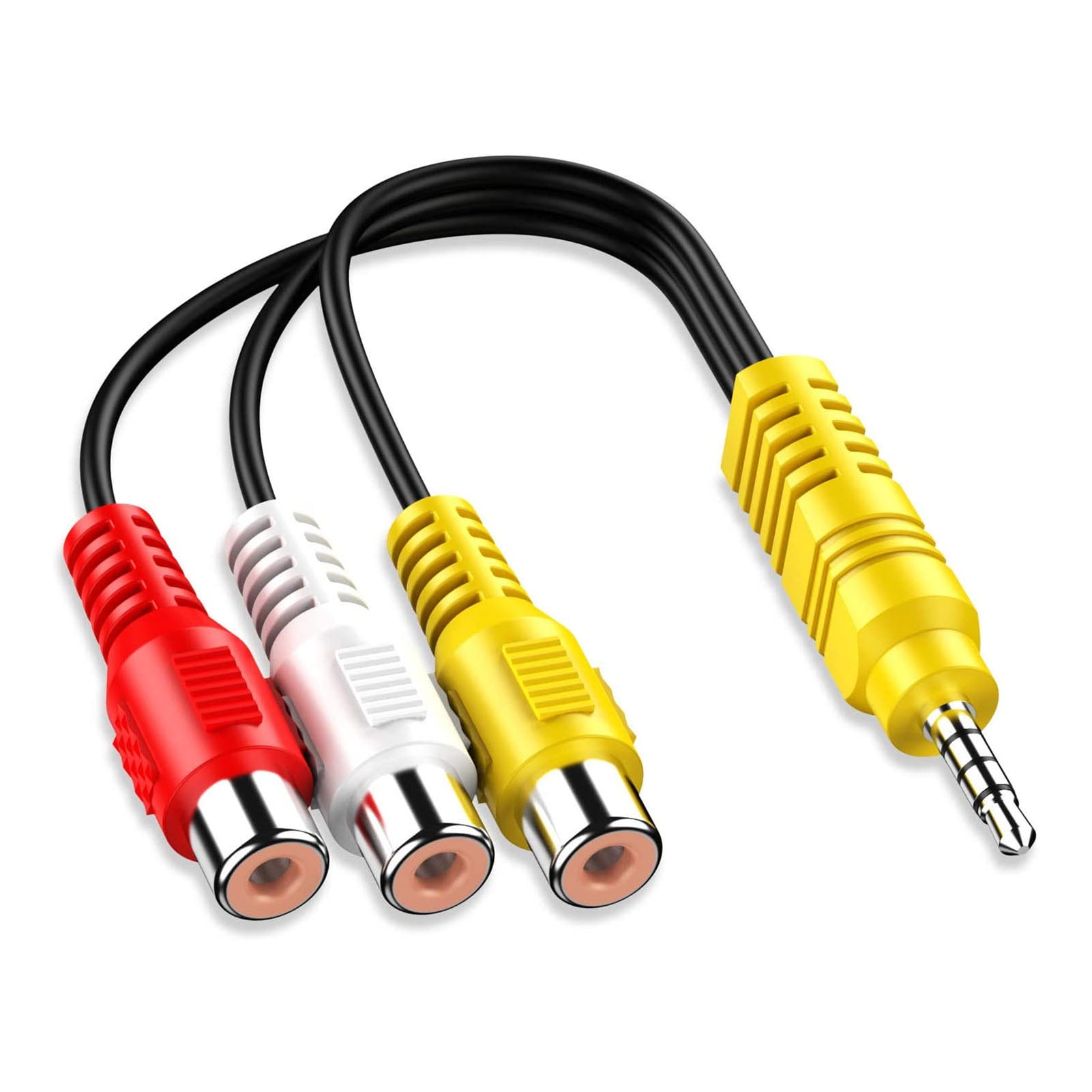 3.5mm Jack Plug Male to 3 RCA Female Adapter Audio/Video Composite Adapter 