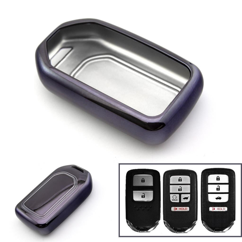Black TPU Key Fob Cover Case Holder Protector with Keychain for 2018 2019 2020 Honda Civic Accord CRV Pilot Odyssey Fit Insight HRV Passport Ridgeline Remote Control