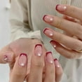 thumbnail image 2 of Plum Color False Nails Chip-Proof Smudge-Proof Fake Nails for Dance Parties Weekend Trips Jelly Glue, 2 of 8