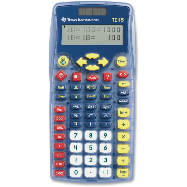 Texas Instruments TI15 Explorer Elementary Calculator, Blue Walmart