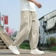 thumbnail image 4 of Pantalones de chándal lisos para hombre, pantalones harem informales, pantalones deportivos con bolsillos para el gimnasio y uso diario, 4 of 5