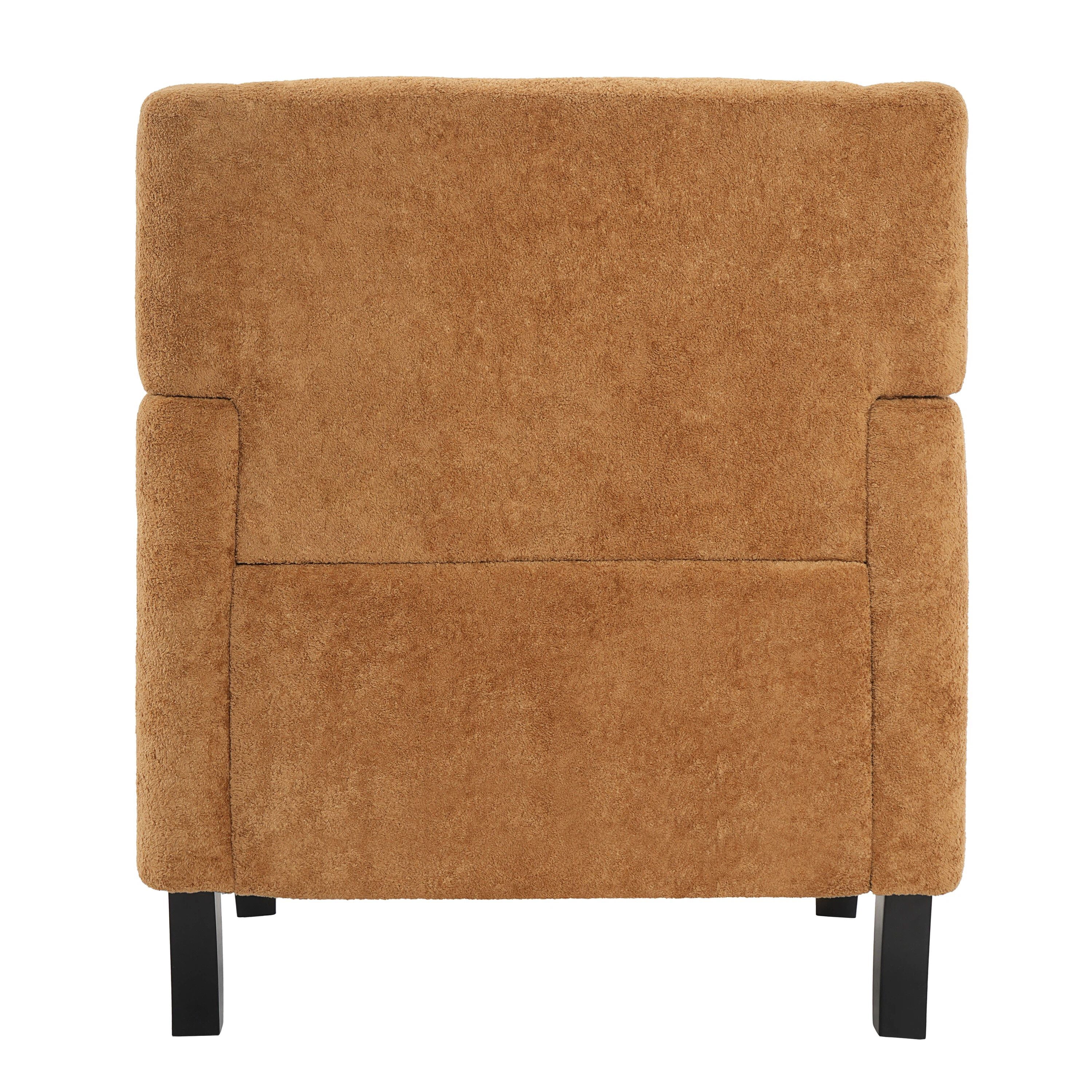 Euroco Modern Accent Chair,Upholstered Armchair with Solid Wood Frame,Comfy Reading Chair,Living Room Chair for Bedroom, Guest Room,Orange