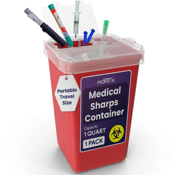 Medical Sharps Container, 1 Quart, 1 Pack