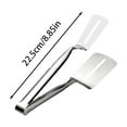 thumbnail image 3 of Double Spatula Stainless Steel Turner Tongs Bread Burger Cooking Clamp Buffet Pliers 1pc, 3 of 6