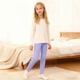 thumbnail image 2 of Krdevn Girls Solid High Waist Full Length Stretch Knit Leggings Casual Bottoms 8-9 Years,Light Purple, 2 of 6