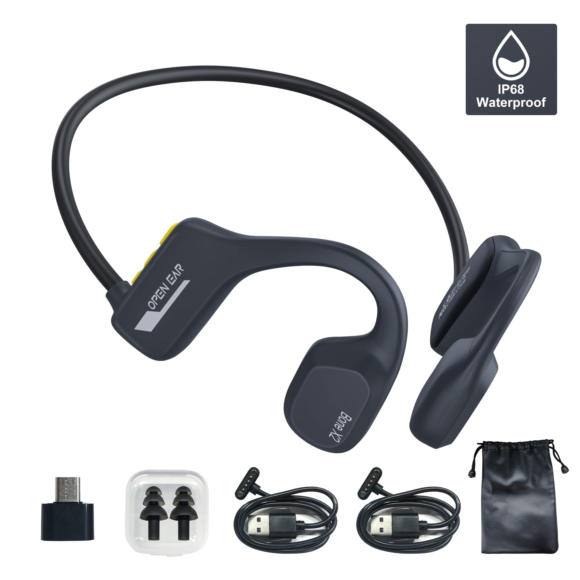 AUOSHI Bluetooth 5.3 Bone Conduction Headphones, IP68