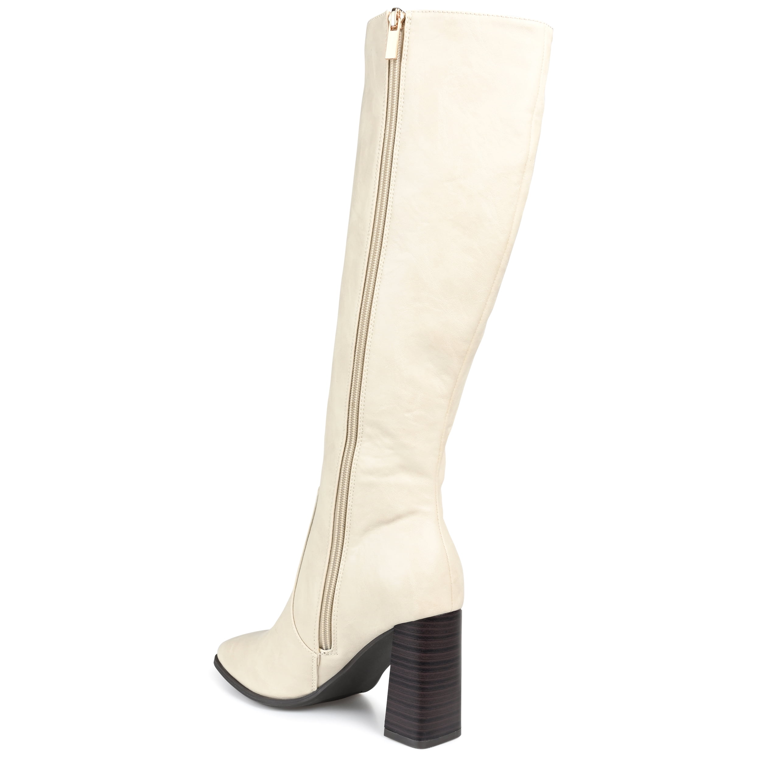 Journee Womens Karima Comfort System Wide Calf Stacked Heel Knee High Boots