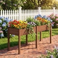 thumbnail image 3 of Wooden Raised Garden Bed with Legs, 72"L X 23"W X 30"H, Elevated Reinforced Large Planter Box for Vegetable Flower Herb Outdoors, 3 of 8